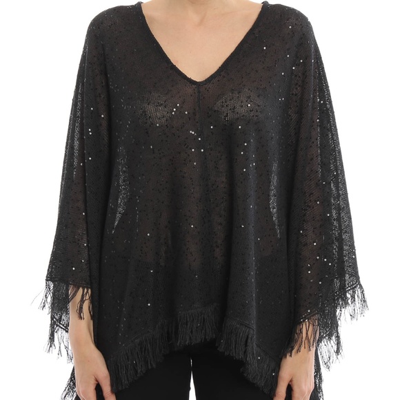 Brunello Cucinelli Sequined Linen and Silk Poncho - Picture 2 of 7